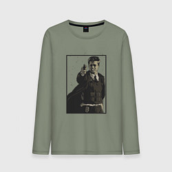 Лонгслив хлопковый мужской Что в коробке Brad Pitt, цвет: авокадо