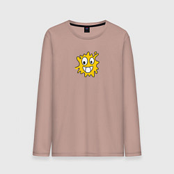 Лонгслив хлопковый мужской Веселая жёлтая клякса, цвет: пыльно-розовый