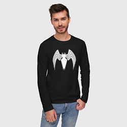 Лонгслив хлопковый мужской Venom spider logo, цвет: черный — фото 2