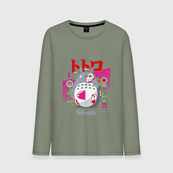 Лонгслив хлопковый мужской Мой сосед Тоторо анатомия, цвет: авокадо