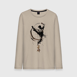 Лонгслив хлопковый мужской Неизвестный боец, цвет: миндальный