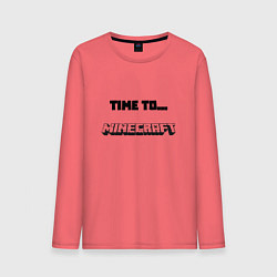 Лонгслив хлопковый мужской Time to minecraft, цвет: коралловый