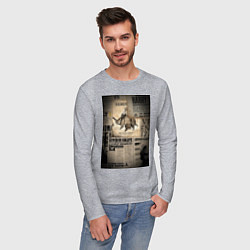 Лонгслив хлопковый мужской Важные новости, цвет: меланж — фото 2