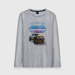 Лонгслив хлопковый мужской Монстр-трак, цвет: меланж