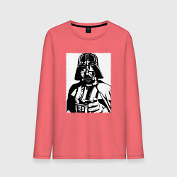 Лонгслив хлопковый мужской Лорд Вейдер, цвет: коралловый