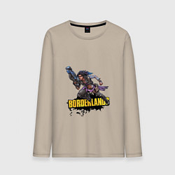 Лонгслив хлопковый мужской Borderlands Гонка вооружений, цвет: миндальный