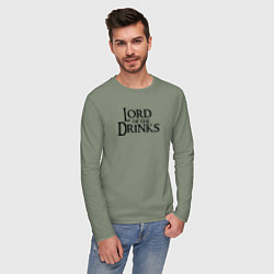 Лонгслив хлопковый мужской Lord of the drinks logo, цвет: авокадо — фото 2