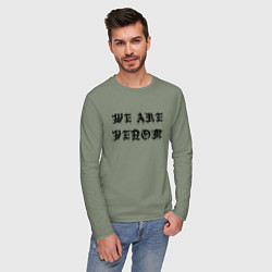 Лонгслив хлопковый мужской We are Venom - motto, цвет: авокадо — фото 2
