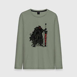 Лонгслив хлопковый мужской Черный мечник, цвет: авокадо