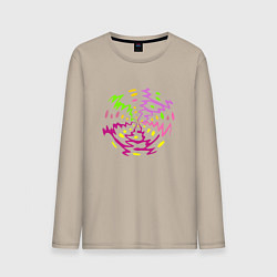 Мужской лонгслив Разноцветная абстракция по кругу