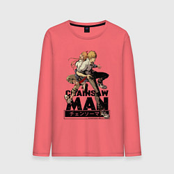 Лонгслив хлопковый мужской Denji and Power, цвет: коралловый