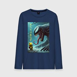 Лонгслив хлопковый мужской Baby and Symbiote - we are a Venom meme, цвет: тёмно-синий