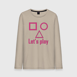 Лонгслив хлопковый мужской Давай сыграем, цвет: миндальный