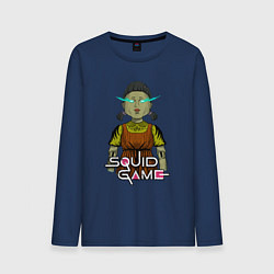Лонгслив хлопковый мужской Squid game doll, цвет: тёмно-синий