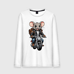 Лонгслив хлопковый мужской Biker mice, цвет: белый