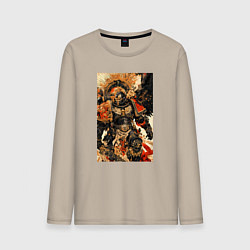 Лонгслив хлопковый мужской Вархаммер арт, цвет: миндальный