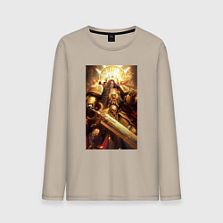 Лонгслив хлопковый мужской Император человечества - Вархаммер 40000, цвет: миндальный