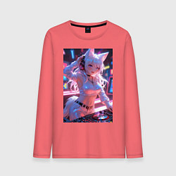 Мужской лонгслив Лиса диджей в клубе