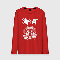 Лонгслив хлопковый мужской Slipknot rock dog, цвет: красный