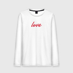 Лонгслив хлопковый мужской Love для маленького красного сердца, цвет: белый
