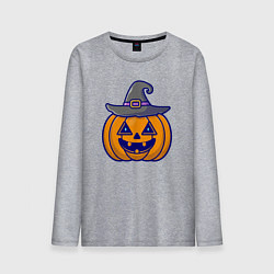 Лонгслив хлопковый мужской Тыковка в шляпке, цвет: меланж