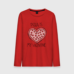 Лонгслив хлопковый мужской Pizza for valentine, цвет: красный