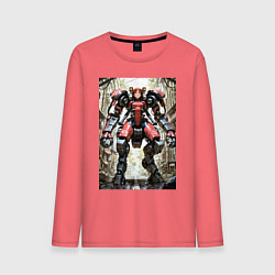 Мужской лонгслив Девушка управляет огромным мехом