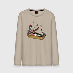 Лонгслив хлопковый мужской Песни из гроба, цвет: миндальный