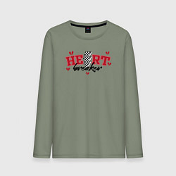 Лонгслив хлопковый мужской Heart breaker, цвет: авокадо