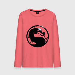 Лонгслив хлопковый мужской Смертельная битва - логотип, цвет: коралловый