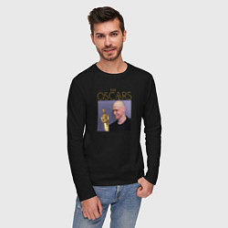 Лонгслив хлопковый мужской Оскар Юры, цвет: черный — фото 2
