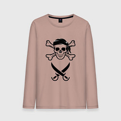 Лонгслив хлопковый мужской Пара пиратов мужчина, цвет: пыльно-розовый