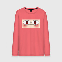 Лонгслив хлопковый мужской Neco Arc Face meme, цвет: коралловый