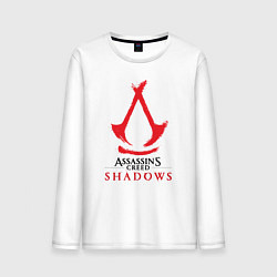 Лонгслив хлопковый мужской Assassins Creed Shadows - badge, цвет: белый
