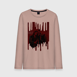 Лонгслив хлопковый мужской Teriffier постер, цвет: пыльно-розовый