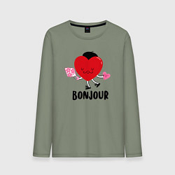 Лонгслив хлопковый мужской Бонжур, цвет: авокадо