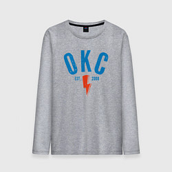 Лонгслив хлопковый мужской NBA OKC, цвет: меланж