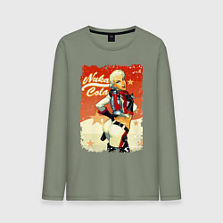 Лонгслив хлопковый мужской Fallout - nuka cola playbill, цвет: авокадо