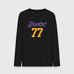 Лонгслив хлопковый мужской Number 77 Doncic, цвет: черный