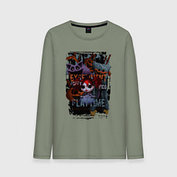 Лонгслив хлопковый мужской Монстры Poppy Playtime, цвет: авокадо