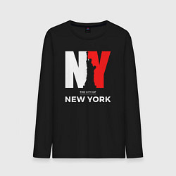 Лонгслив хлопковый мужской The city of New York, цвет: черный