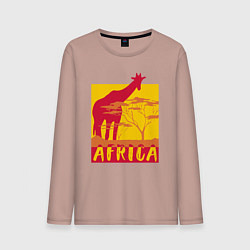 Лонгслив хлопковый мужской Природа Африки, цвет: пыльно-розовый