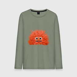 Лонгслив хлопковый мужской Fluffy monster orange, цвет: авокадо