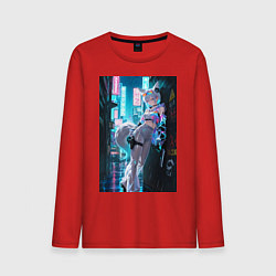 Мужской лонгслив Лиса наемник в стиле Cyberpunk