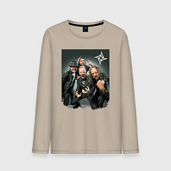 Лонгслив хлопковый мужской Metallica cool dudes - thrash metal, цвет: миндальный