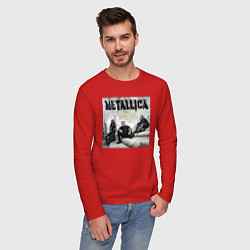 Лонгслив хлопковый мужской Metallica - cool guys, цвет: красный — фото 2