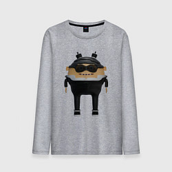 Лонгслив хлопковый мужской Cartoon agent female in black suit, цвет: меланж