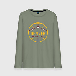 Лонгслив хлопковый мужской Basketball Denver, цвет: авокадо