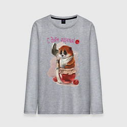 Лонгслив хлопковый мужской С днем варенья, цвет: меланж