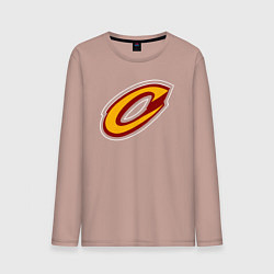 Лонгслив хлопковый мужской Кливленд Кавальерс лого, цвет: пыльно-розовый